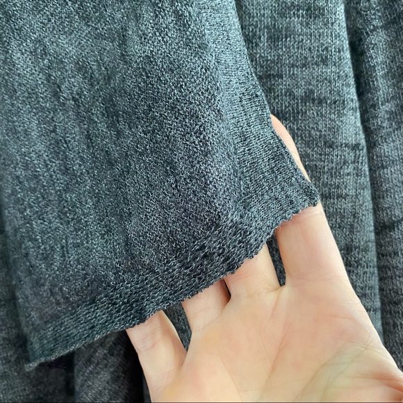 Theory Maternity Cardigan Slouchy Large Wool Charcoal Gray - Picture 3 of 9